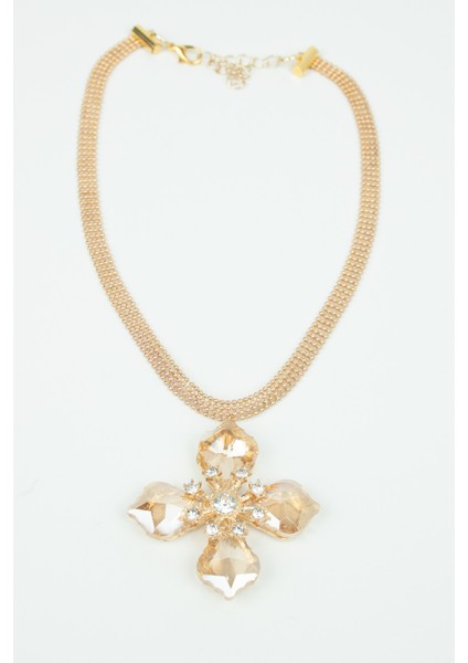 Yonca Kristal Uçlu Choker Kolye modelleri