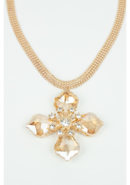 Yonca Kristal Uçlu Choker Kolye fırsatları