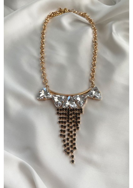 Kristal Taşlı Halka Zincir Kolye fırsatları