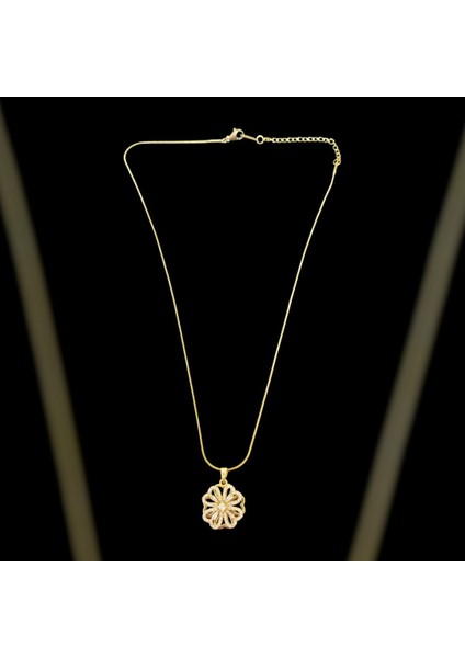 Çelik Zirkontaşlı Dönen Yonca Kolye