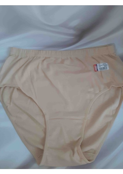 Ten Rengi Reçme Ribana Bato Yüksel Bel Büyük Beden Kadın Külot