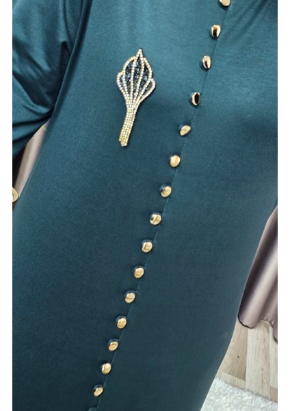 Kadın Giyim Büyük Beden Kristal Düğmeli Elbise fırsatları