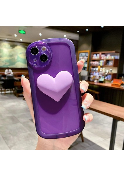 Iphone 13 ve 14 Uyumlu Kalp Model Oyuncaklı Şeffaf Kılıf
