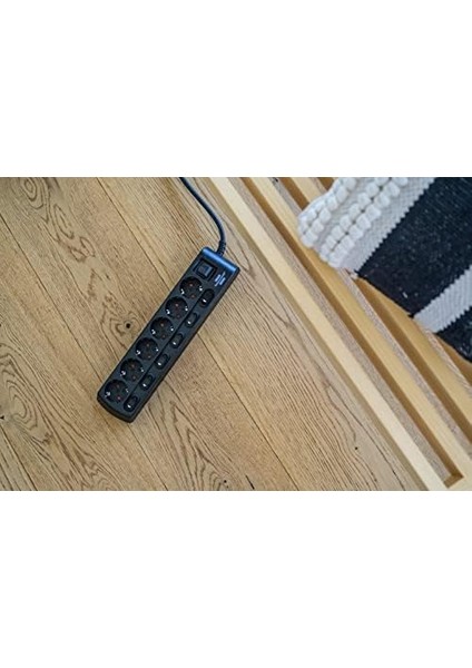 6 Anahtarlı 6 Soketli Güç Şeridi Priz 2 Metre Siyah fiyatları