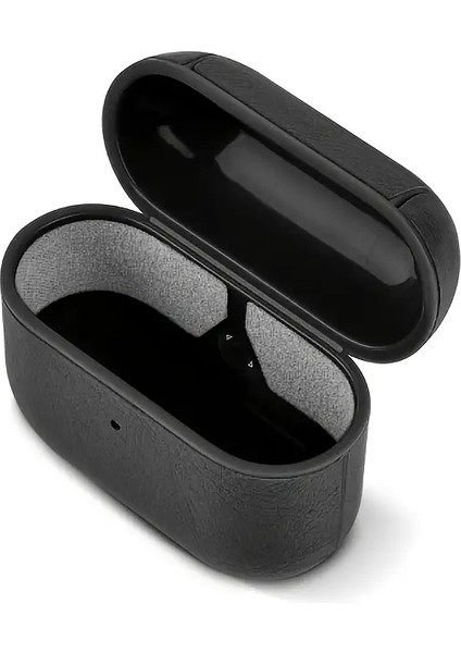 Airpods Pro 3 (2025) Uyumlu Lüx Deri Suni Deri Kılıf 360 Koruma+Kanca