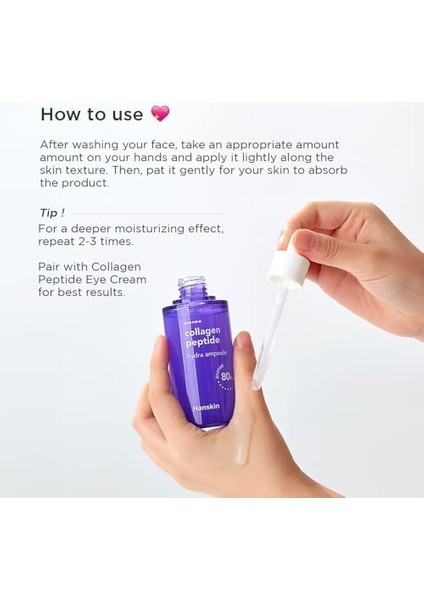Hanskin Collagen Peptide Hydra Ampul-Yüz Serumu%80 Kolajen ve 20 Çeşit Peptit/yaşlanma Karşıtı 90ML fiyatları
