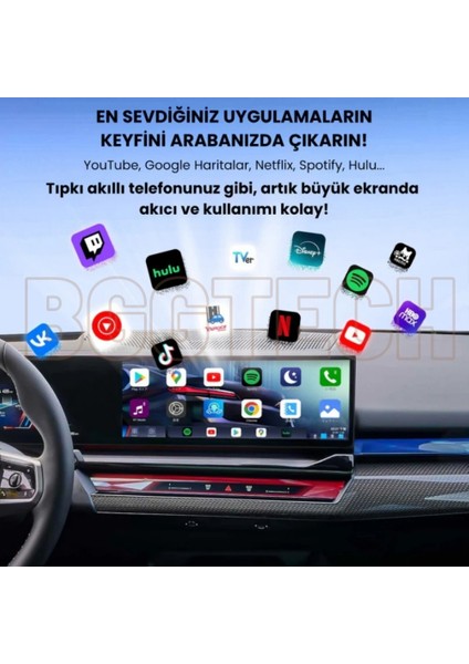 Bmw Uyumlu L08 Carplay Android Multimedya Cihazı Kablosuz Bağlantı 8gb Ram + 128GB Hafıza, Youtube & Netflix Desteği
