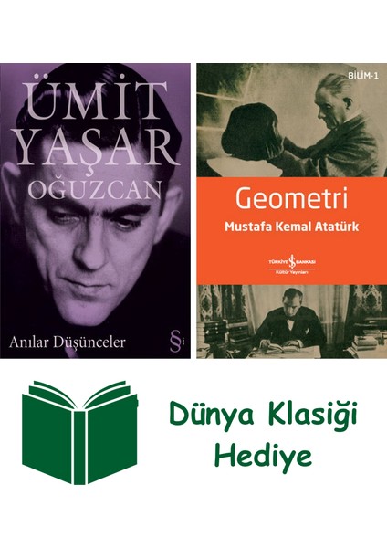 Anılar Düşünceler + Geometri + Dünya Klasiği Hediye