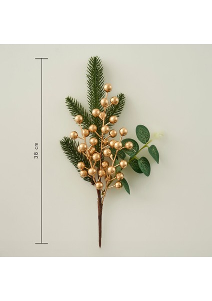Christmas Yılbaşı Dal Çiçek Gold (38 cm)