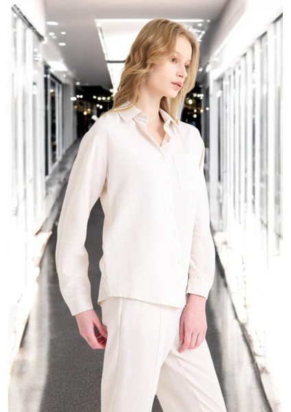 Yazlık Rahat Kadın Keten Takım