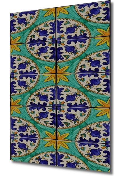 Renkli Karo Desenli Ahşap Dekroatif Tablo Dikdörtgen Tablo modelleri