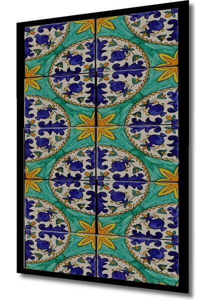 Renkli Karo Desenli Ahşap Dekroatif Tablo Dikdörtgen Tablo indirimleri