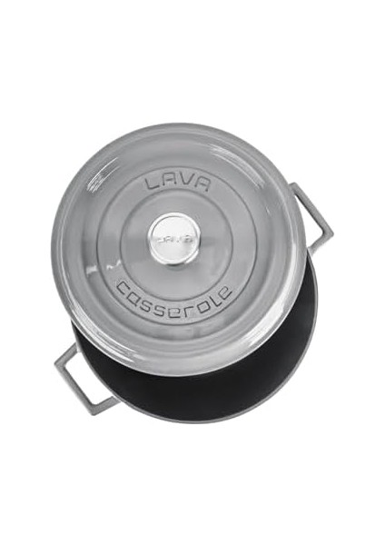 Metal Premium Serisi - Döküm Yuvarlak Tencere, 24 Cm, Majolik Gri modelleri