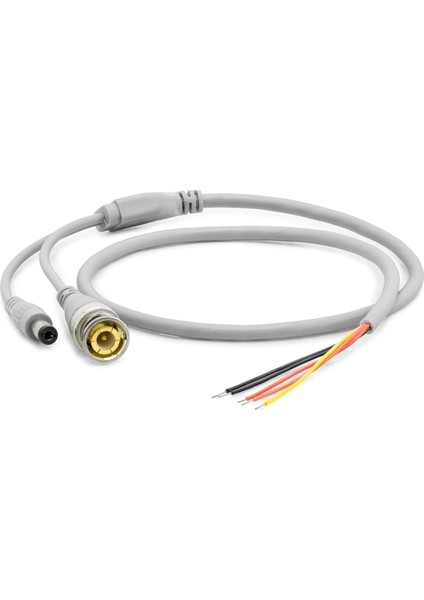10 Adet Power Jak Kablo Dc + Bnc 60Cm Beyaz HDX5530