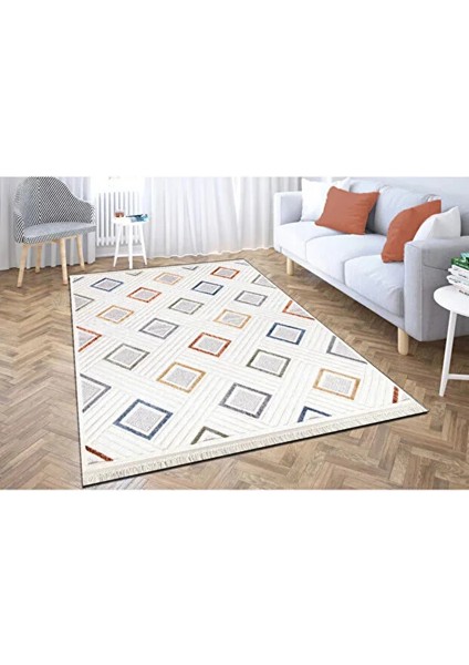 Indıa 3016 Multi Bukle Salon Halısı Yumuşak Çocuk Odası Halısı Koridor Halısı Kesme Halı Yolluk