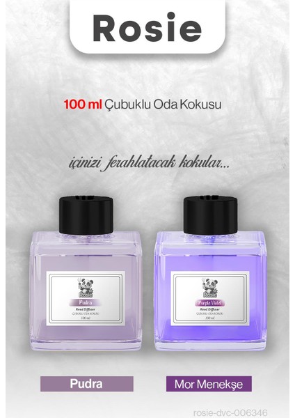 Rosıe Mor Menekşe ve Pudra Çubuklu Oda Kokusu 100 ml