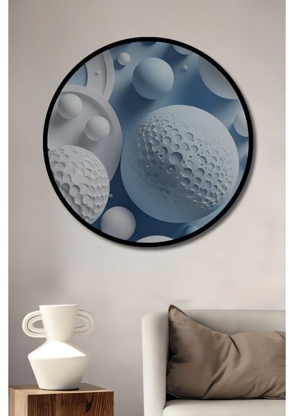 Geometrik Küre Sanatı Soyut Görünümlü Ahşap Dekoratif Tablo Yuvarlak Tablo fiyatları