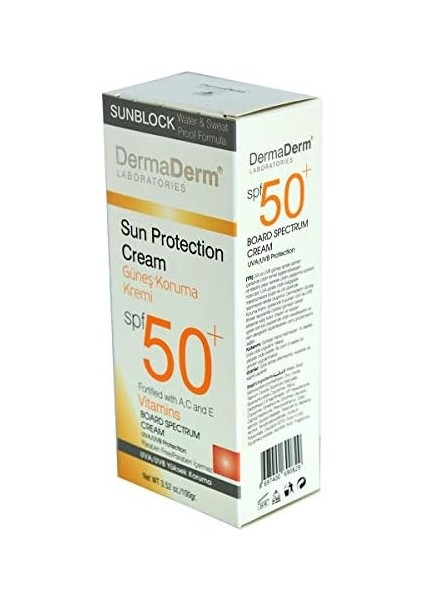 Dermaderm Güneş Koruma Krem Spf + 50, (1 x 100 Gr) fiyatları