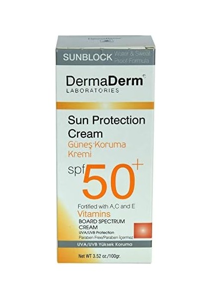 Dermaderm Güneş Koruma Krem Spf + 50, (1 x 100 Gr) modelleri