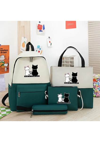 4 Lü Sırt Çantası Seti (Sırt Çantası/omuz Çantası/çapraz Çanta/kalem Kutusu)