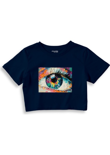 The Eye Crop Tişört - Lacivert