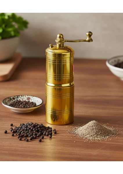 Pirinç El Yapımı Karabiber Değirmeni Öğütücü (4CMX13CM)