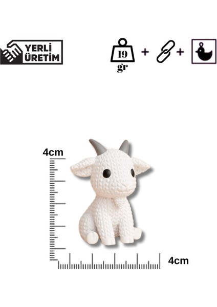 Örgü Desenli Kanguru Anahtarlık – Sert Plastik, Çanta Süsü & Charm, Hayvan Figürlü Aksesuar