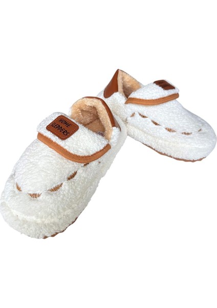 Pofuduk Ses Yapmaz Eva Taban Kadın Panduf Beyaz