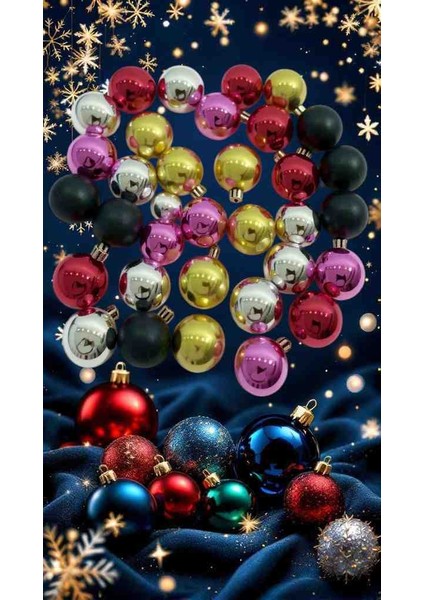 Yılbaşı ve Eğlenceli Günler Süs Topları Karma Renkler 4 cm fiyatları