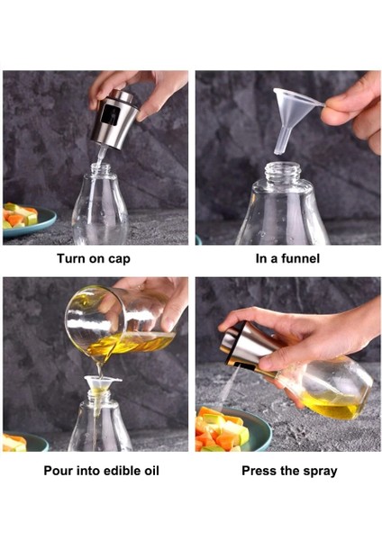 Paslanmaz Çelik Başlıklı Cam Spray Yağdanlık ( Lisinya ) fırsatları