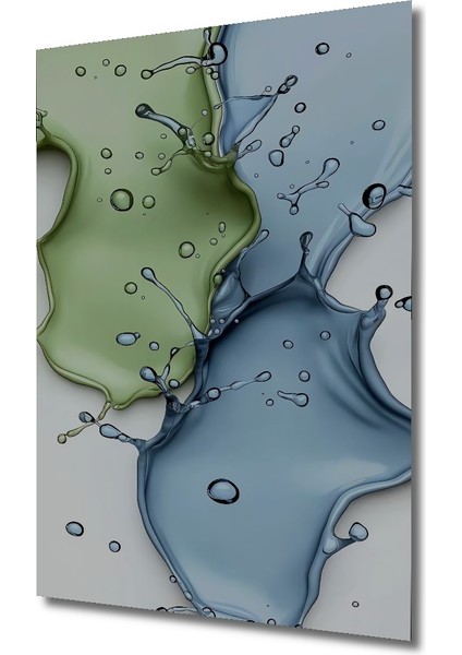 Sulu Boya Görünümlü Soyut Su Damlaları Ahşap Dekoratif Tablo Dikdörtgen Tablo modelleri