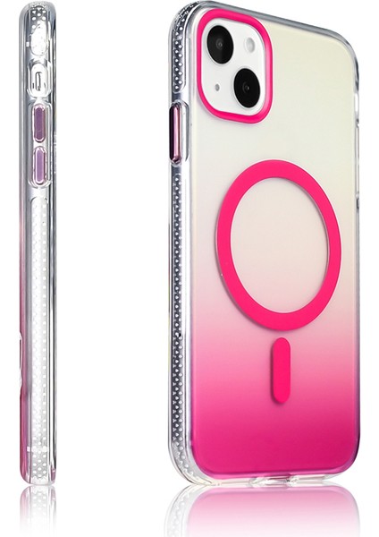 Iphone 15 Uyumlu Kılıf Magsafe Sarj Destekli Renk Geçişli Transparan Kapak modelleri