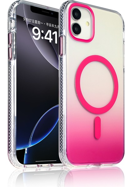 Iphone 11 Uyumlu Kılıf Magsafe Sarj Destekli Renk Geçişli Transparan Kapak