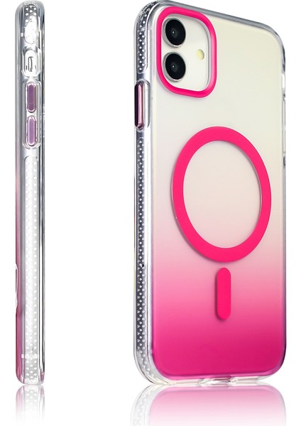 Iphone 11 Uyumlu Kılıf Magsafe Sarj Destekli Renk Geçişli Transparan Kapak modelleri