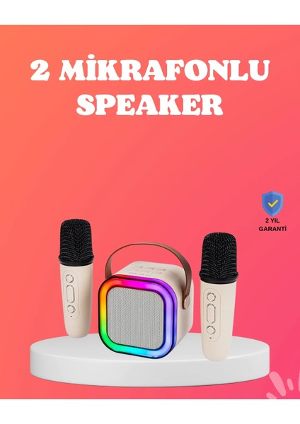 Bluetooth 5.0 Destekli Kablosuz Karaoke Hoparlör