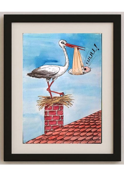 Aurel Stefan Alexandrescu 29X21CM Orijinal Karikatür Tablo