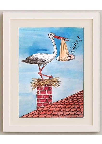 Aurel Stefan Alexandrescu 29X21CM Orijinal Karikatür Tablo fırsatları