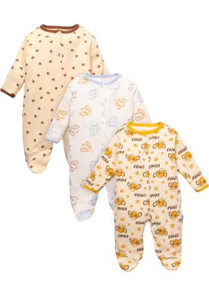 Aslan Desenli 3’lü Patikli Bebek Tulum Seti fiyatları