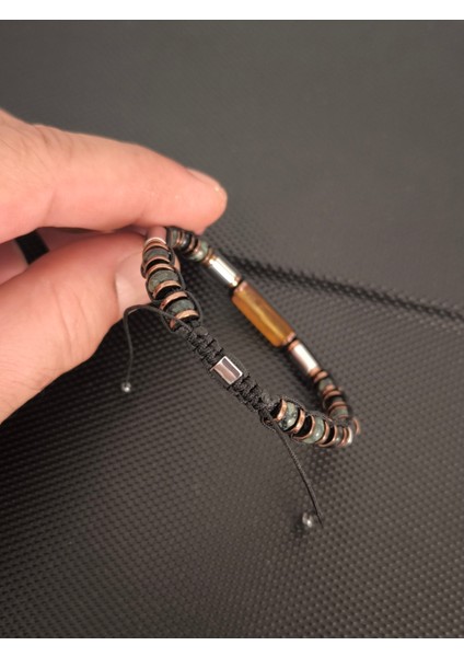 Septeryan-Baltık Damla Kehribar Doğaltaş Bileklik Takı Aksesuar Erkek Bileklik