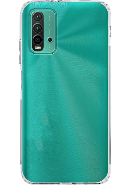 Xiaomi Redmi 9t ile Uyumlu Kapak Kamera Korumalı Şarj Yeri Tıpalı Şeffaf Silikon Kılıf