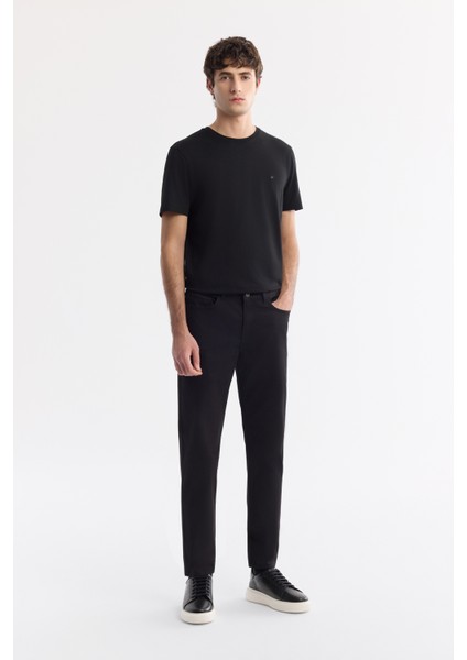 Erkek Siyah Soft Touch Pamuklu Slim Fit Pantolon B003038