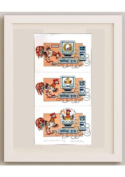 Maya Tcholakova 43x20cm Orijinal Karikatür Tablo fırsatları