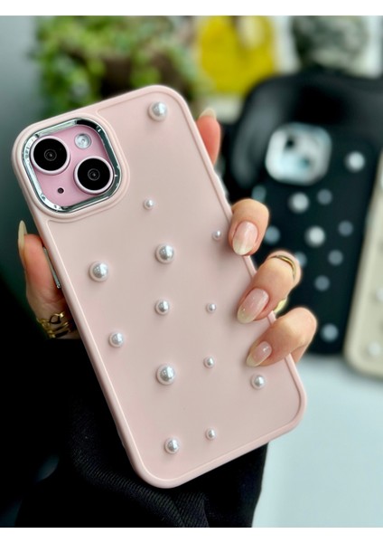 Iphone 14 Plus - 15 Plus Uyumlu Pearl Tasarımlı Oyuncaklı Silikon Kılıf
