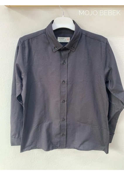 Erkek Çocuk Düğmeli Yaka Gömlek 4014 Siyah