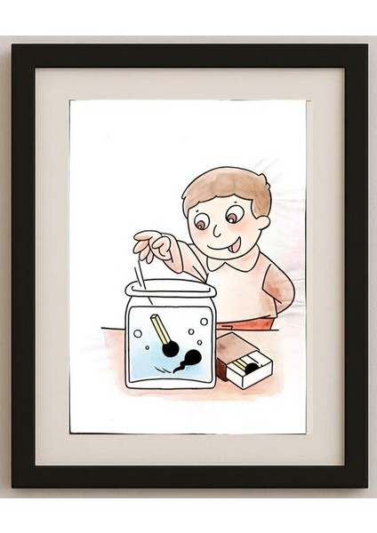 Lou Pei Dong 29X21CM Orijinal Karikatür Tablo