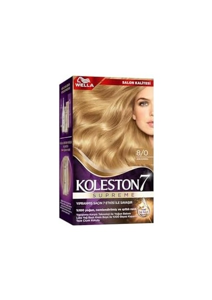 Wella Koleston Supreme Saç Boyası 8/0 Açık Kumral X3'lü Set fiyatları