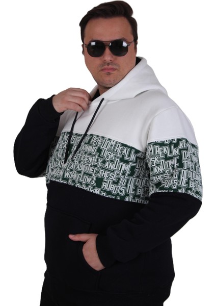 Mocgrande Büyük Beden Kapüşonlu 3ip Sweat Transforming 25713 Ekru fiyatları