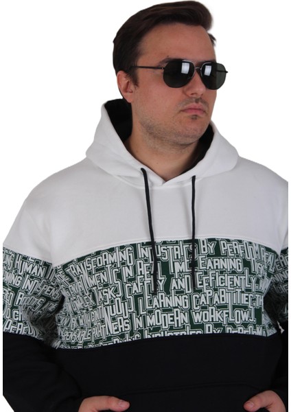 Mocgrande Büyük Beden Kapüşonlu 3ip Sweat Transforming 25713 Ekru modelleri