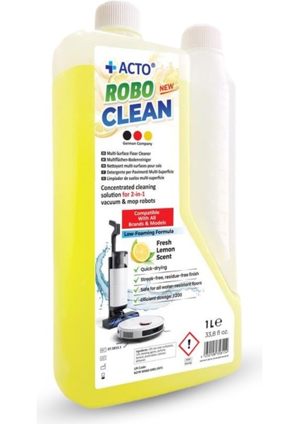 ® Robo Clean – Robot & Islak Dikey Süpürgeler Için Konsantre Yüzey Temizleyici