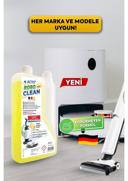 ® Robo Clean – Robot & Islak Dikey Süpürgeler Için Konsantre Yüzey Temizleyici modelleri